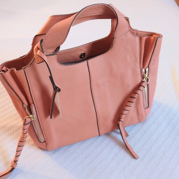 Vince Camuto Cory Hobo Leather Purse Handbag Southwest Style Peach/Coral/Mango - Picture 1 of 11